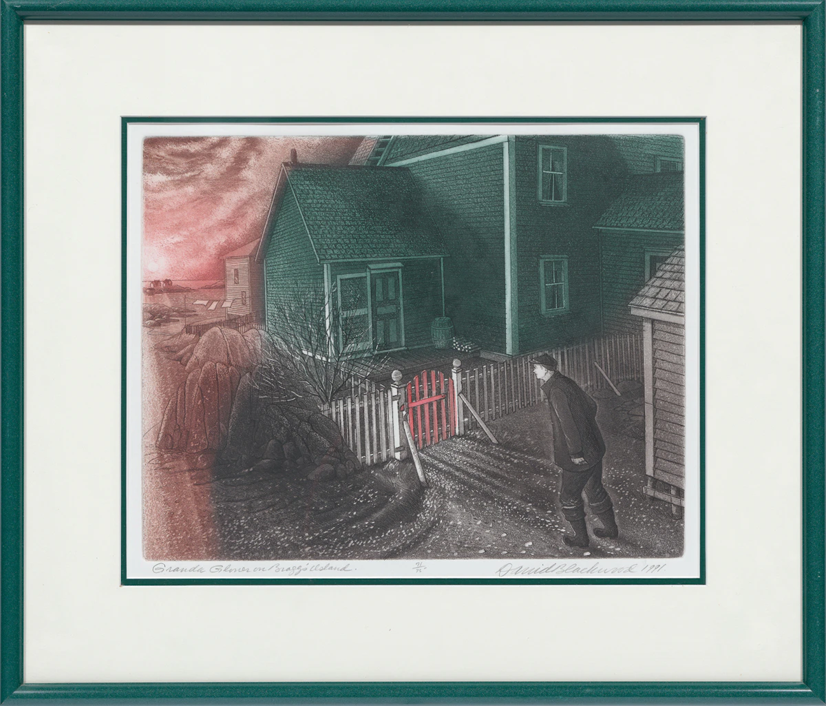 David Lloyd Blackwood, Granda Glover on Braggs Island, etching and aquatint, 1991 - view 3