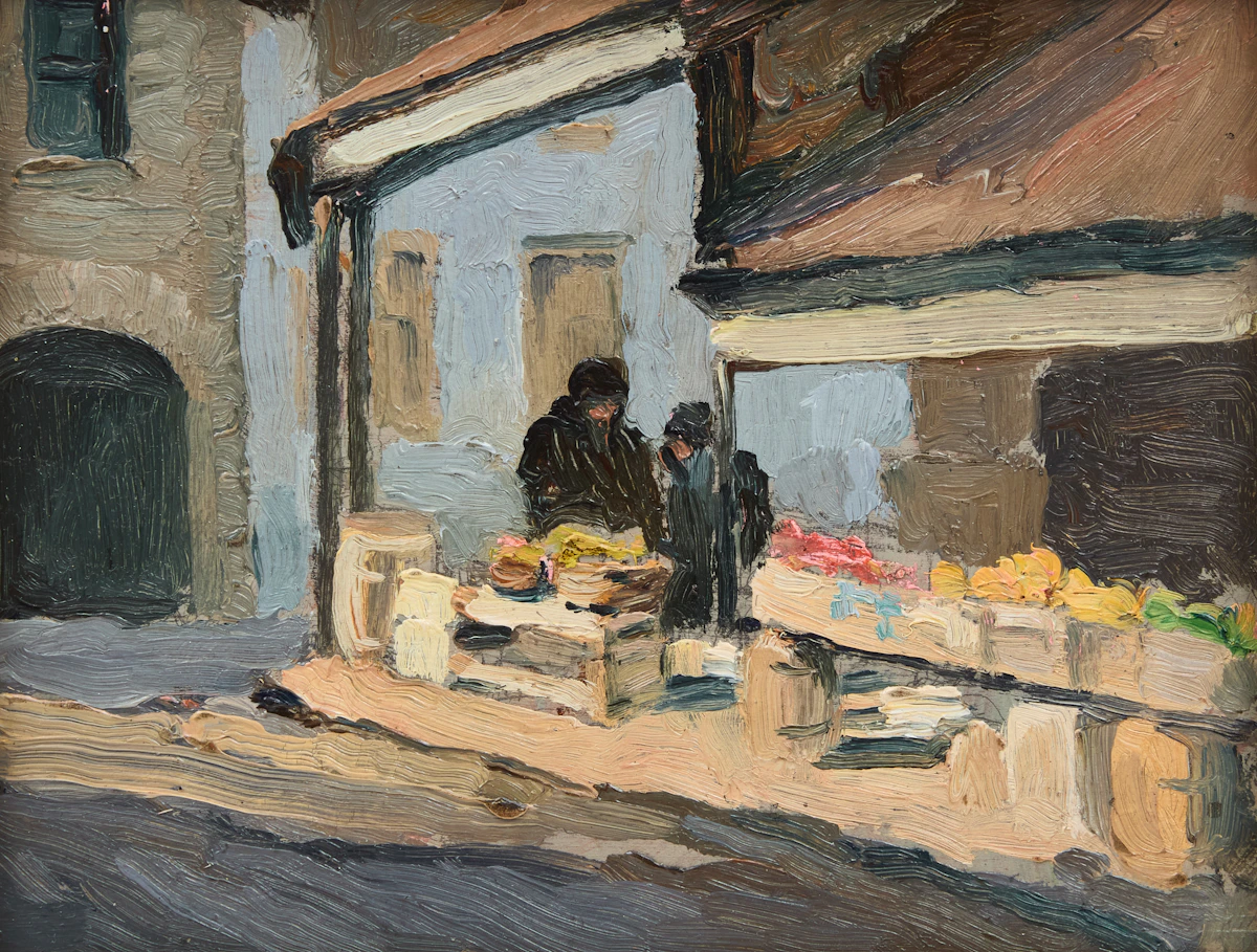 Fruit and Flower Vendors, Bonsecours Market, Montreal by Paul Archibald Caron