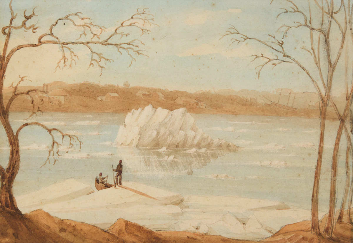 George Russell Dartnell, Floating Ice On the St. Lawrence, Montreal, watercolour - view 2