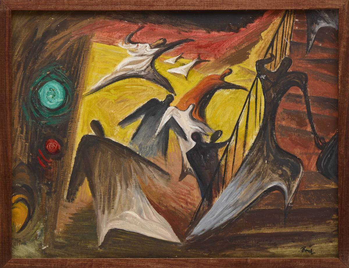 Jack Hamilton Bush, Rushing Home, oil on board, 1948 - view 2