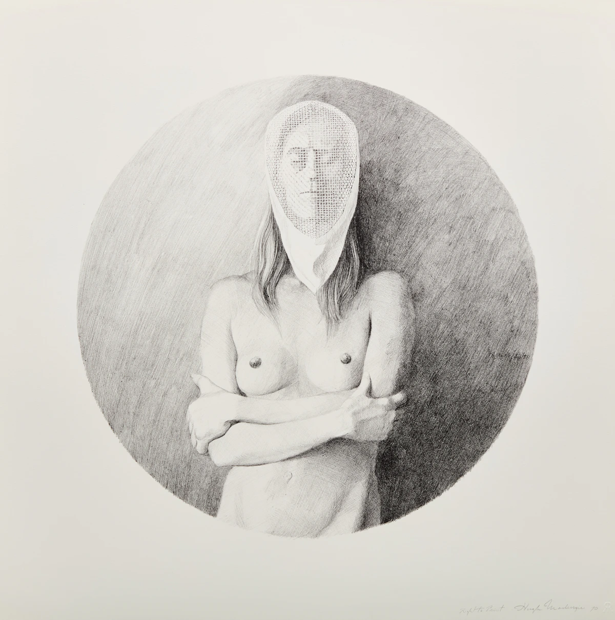 Hugh Seaforth Mackenzie, Girl with a Fencing Mask, lithograph, 1970 - view 2