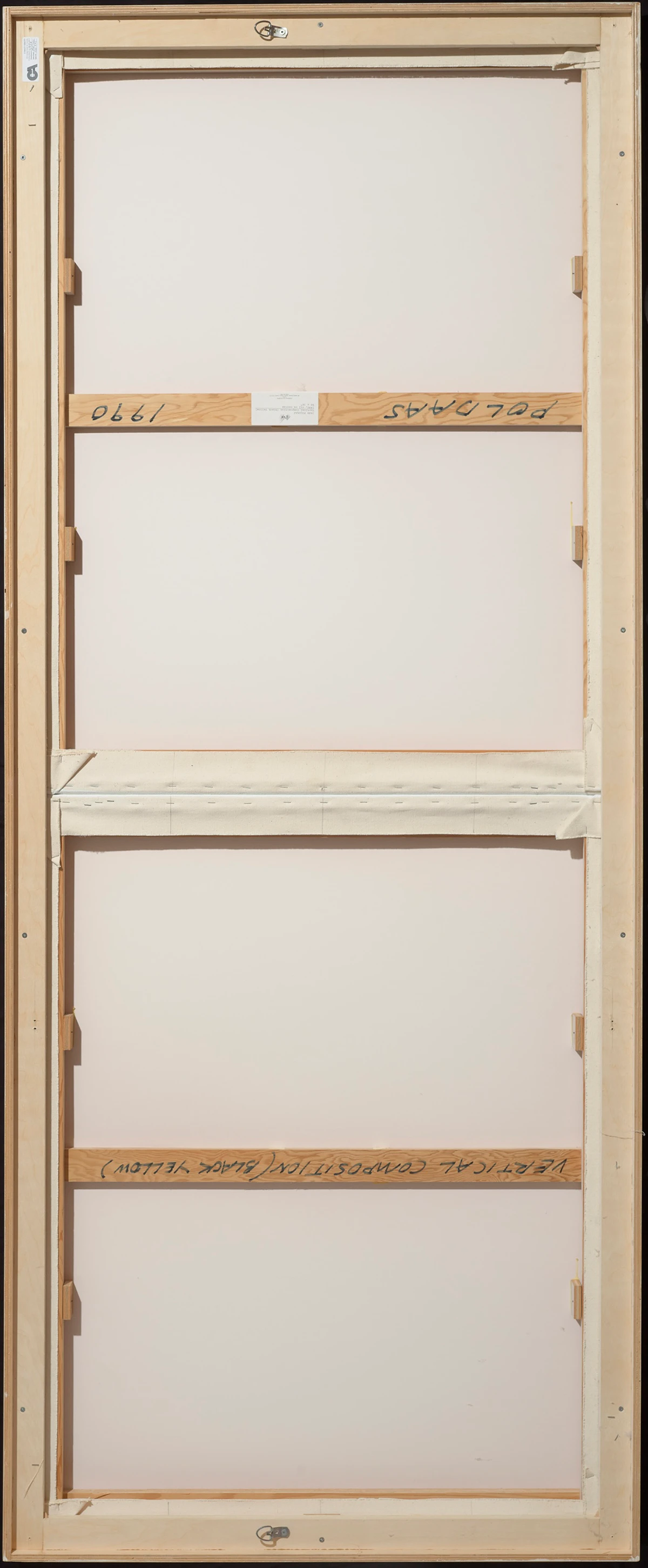 Jaan  Poldaas, Vertical Composition (Black Yellow), oil on canvas (diptych), 1990 - view 3