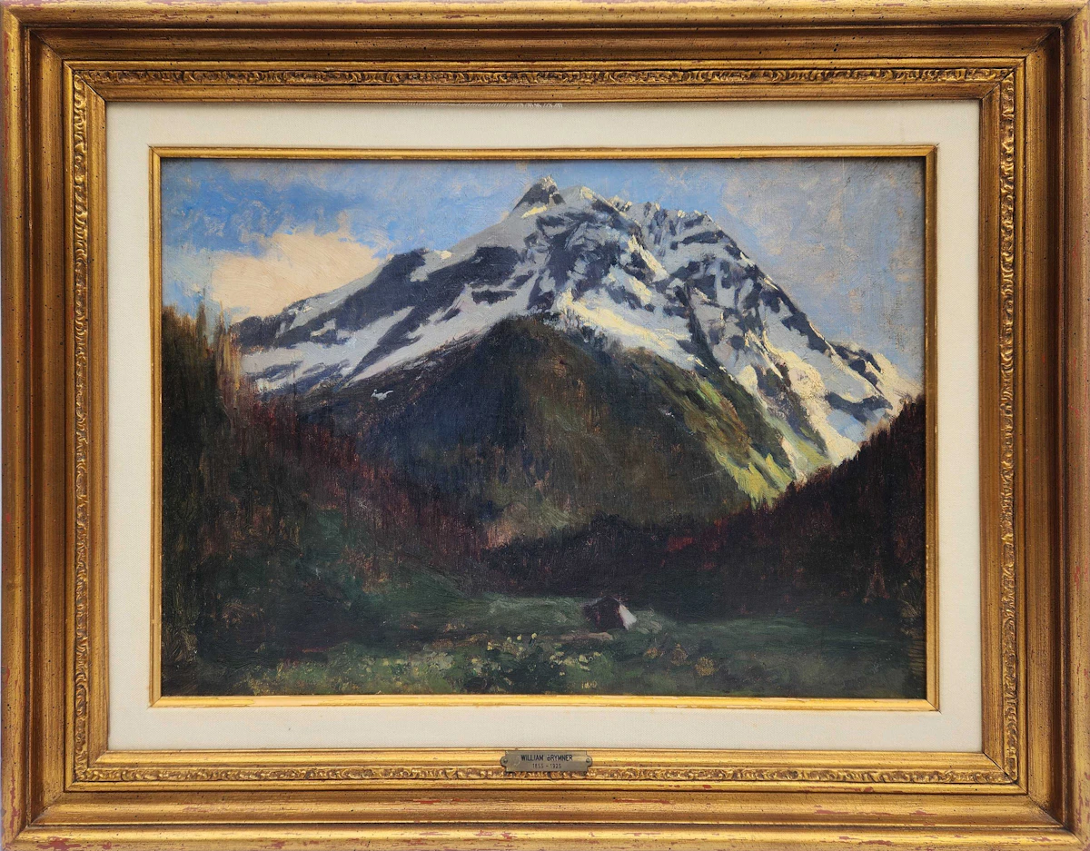 William Brymner, Cathedral Mountain, oil on canvas mounted on board - view 2