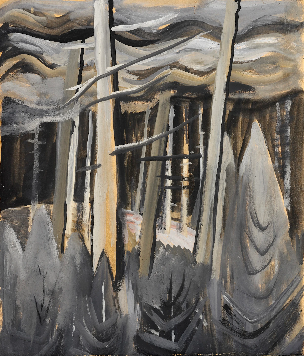 Emily Carr, Grey Trees, oil on paper