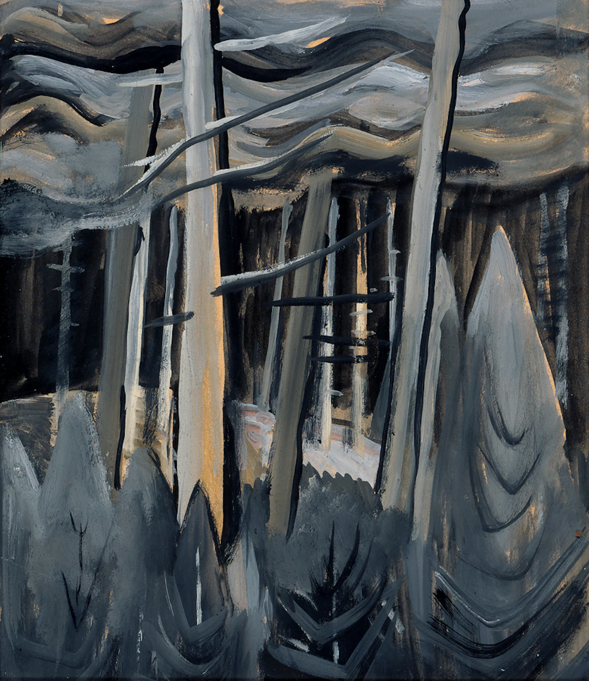 Emily Carr, Grey Trees, oil on paper