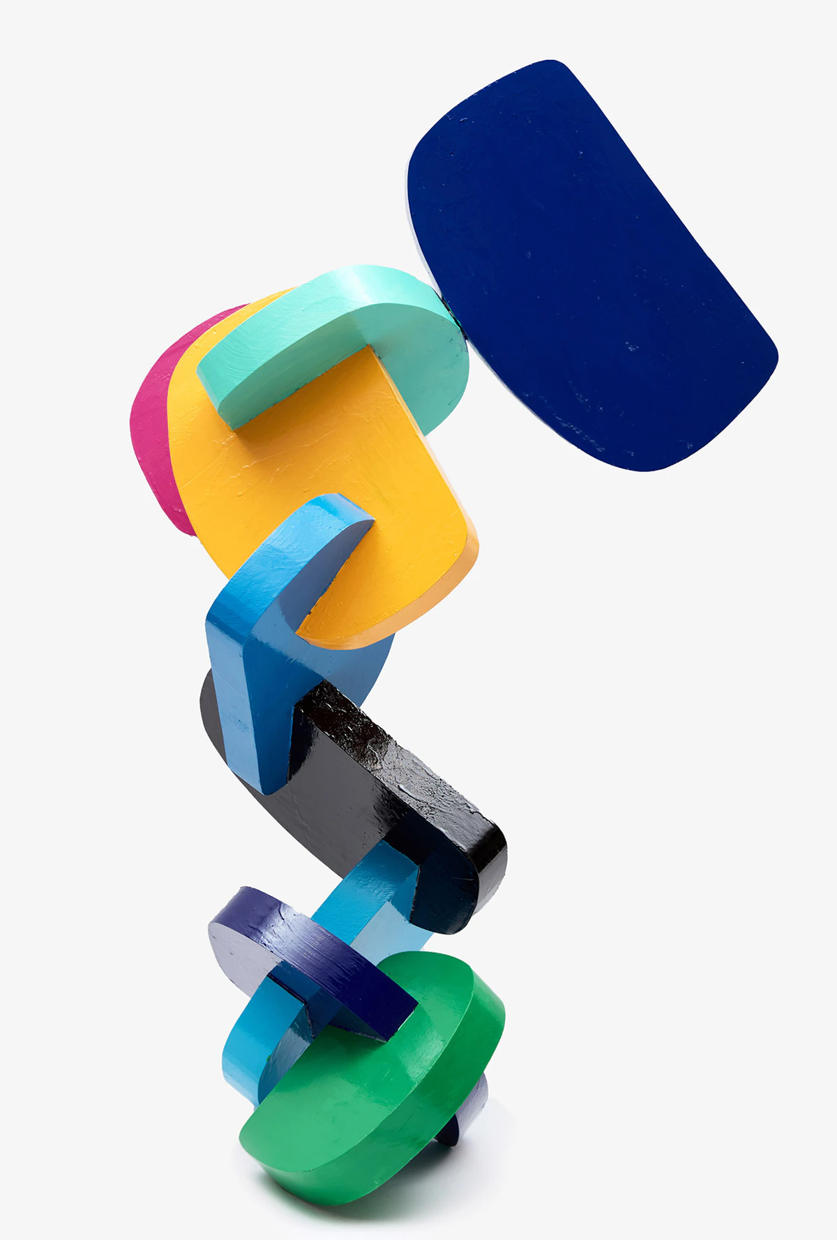 Lawrence Paul Yuxweluptun, Big city towers and coloured lights downtown, 2024, enamel on wood